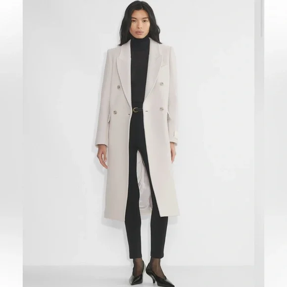 NWT Aritzia Babaton Constant Coat Sodt Wool Cashmere in Matte Pearl - Picture 1 of 12
